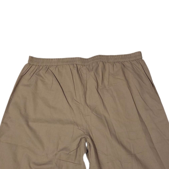 Gudrun Sjoden Organic Cotton Wide Leg Pants Pull On Women's Size XL Pockets Tan - Picture 4 of 11